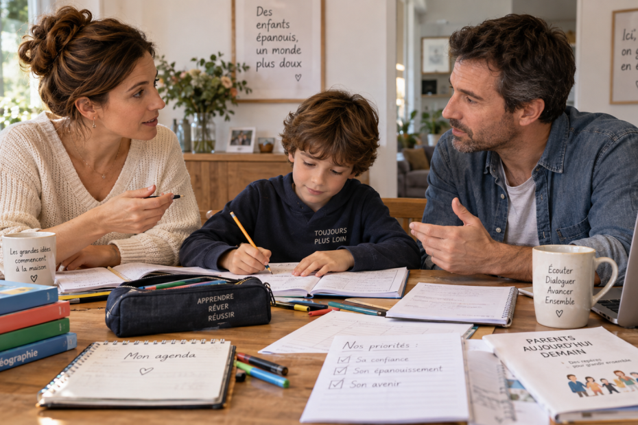 Désaccords éducatifs dans le couple autour des devoirs et de l’accompagnement d’un enfant
