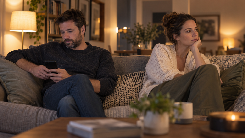 Toujours les mêmes disputes dans le couple : un couple en désaccord dans son salon